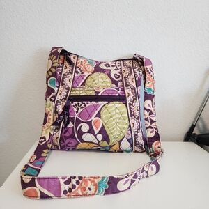 Purple and Green Crossbody Bag with Adjustable Strap Vera Bradley